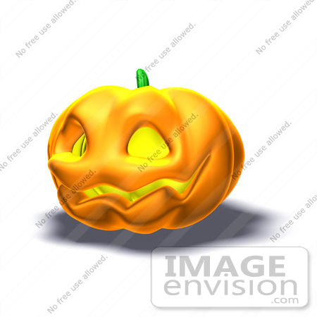 #60750 Royalty-Free (RF) Illustration Of A Smiling 3d Halloween Pumpkin - Version 4 by Julos