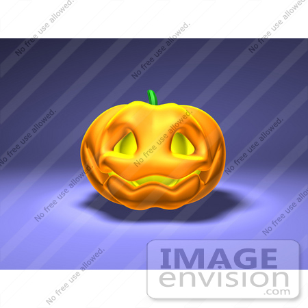 #60754 Royalty-Free (RF) Illustration of a Smiling 3d Halloween Pumpkin - Version 1 by Julos