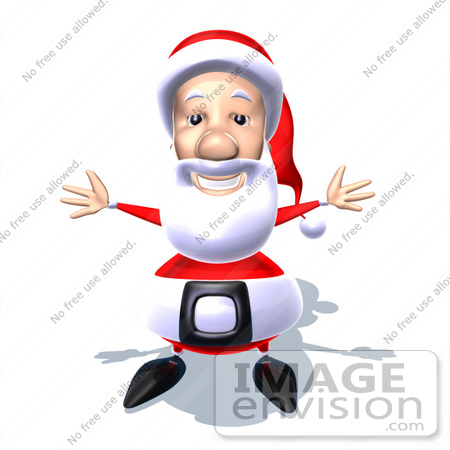 #60765 Royalty-Free (RF) Illustration Of A 3d Santa Claus Holding His Arms Open - Version 4 by Julos