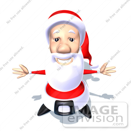 #60774 Royalty-Free (RF) Illustration Of A 3d Santa Claus Holding His Arms Open - Version 7 by Julos
