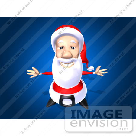 #60784 Royalty-Free (RF) Illustration Of A 3d Santa Holding His Arms Open - Version 2 by Julos