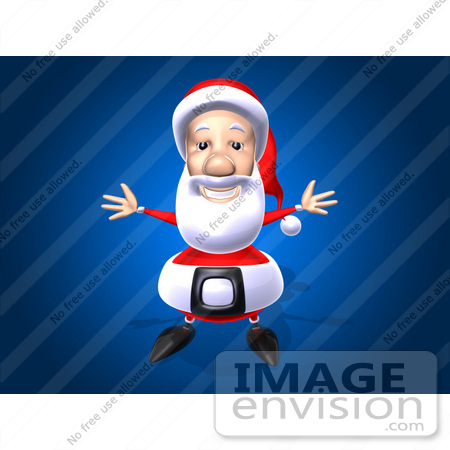 #60785 Royalty-Free (RF) Illustration Of A 3d Santa Holding His Arms Open - Version 3 by Julos