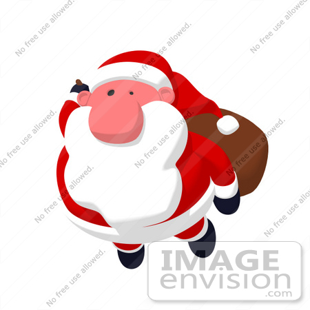 #60794 Royalty-Free (RF) Illustration Of A Cartoon Styled Santa Claus Flying - Version 1 by Julos