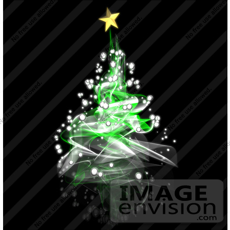 #60821 Royalty-Free (RF) Illustration Of A Green Spiral Christmas Tree - Version 1 by Julos
