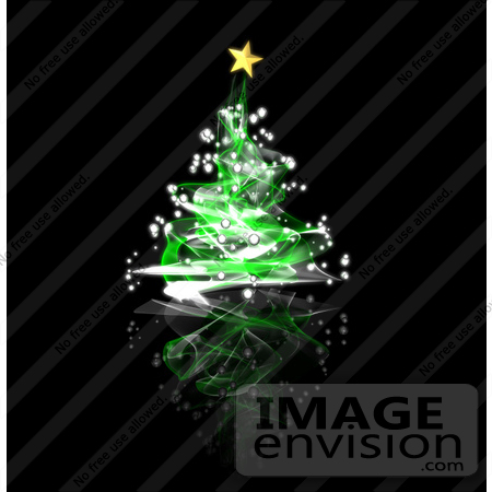 #60822 Royalty-Free (RF) Illustration Of A Green Spiral Christmas Tree - Version 3 by Julos