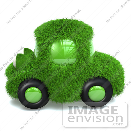 #60915 Royalty-Free (RF) Illustration Of A 3d Green Grass Car - Version 1 by Julos