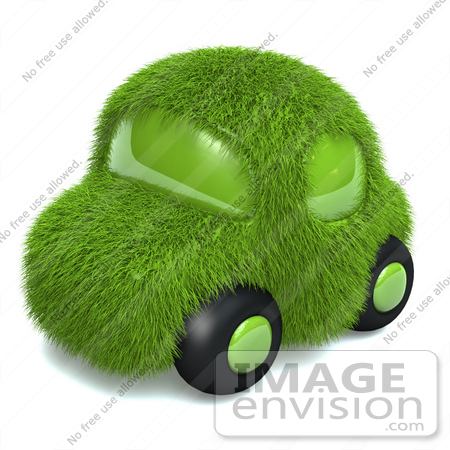 #60919 Royalty-Free (RF) Illustration Of A 3d Green Grass Car - Version 3 by Julos