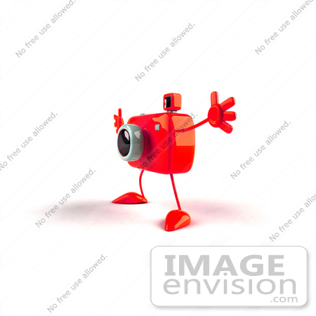 #60959 Royalty-Free (RF) Illustration Of A 3d Red Camera Boy Character Holding His Arms Open - Version 4 by Julos