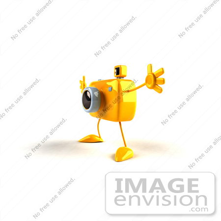 #60989 Royalty-Free (RF) Illustration Of A 3d Yellow Camera Boy Character Holding His Arms Open - Version 3 by Julos