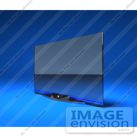 #61000 Royalty-Free (RF) Illustration Of A Slim, Flat 3d Plasma Television Screen On A Mount - Version 3 by Julos