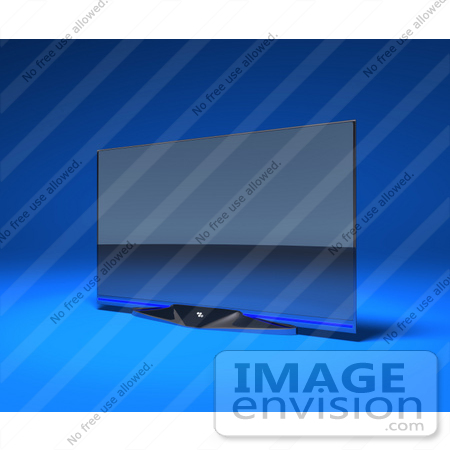 #61001 Royalty-Free (RF) Illustration Of A Slim, Flat 3d Plasma Television Screen On A Mount - Version 2 by Julos