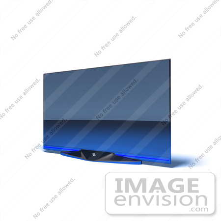 #61006 Royalty-Free (RF) Illustration Of A Slim, Flat Screen 3d Plasma Television - Version 7 by Julos