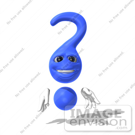 #61017 Royalty-Free (RF) Illustration Of A 3d Blue Question Mark Character - Pose 1 by Julos