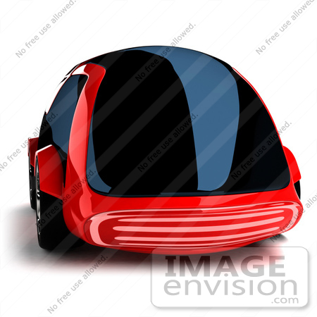 #61027 Royalty-Free (RF) Illustration Of A 3d Futuristic Aerodynamic Red Car With Tinted Windows - Version 4 by Julos