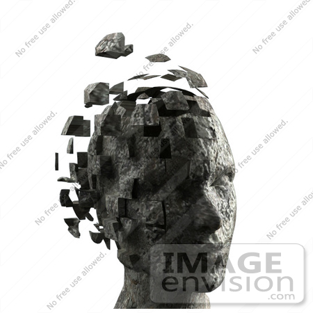 #61034 Royalty-Free (RF) Illustration Of A 3d Woman’s Head With Floating Particles - Version 8 by Julos