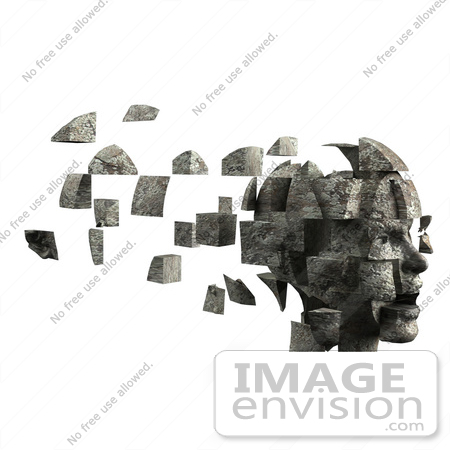 #61035 Royalty-Free (RF) Illustration Of A 3d Woman’s Head With Floating Particles - Version 6 by Julos