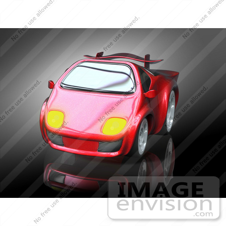 #61057 Royalty-Free (RF) Illustration Of A 3d Red Sports Car - Version 3 by Julos
