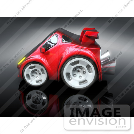 #61058 Royalty-Free (RF) Illustration Of A 3d Red Sports Car - Version 5 by Julos