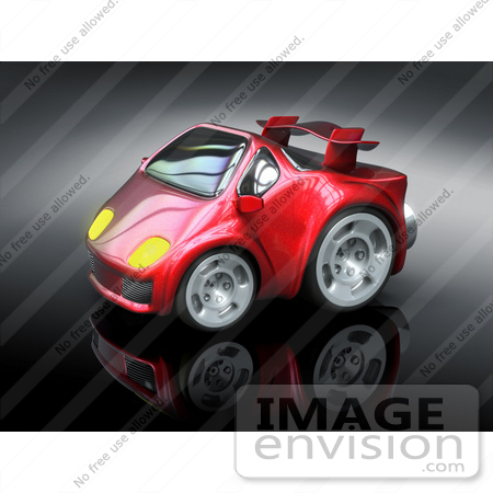 #61059 Royalty-Free (RF) Illustration Of A 3d Red Sports Car - Version 4 by Julos