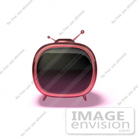 #61108 Royalty-Free (RF) Illustration Of A 3d Pink Square Retro Television - Version 5 by Julos
