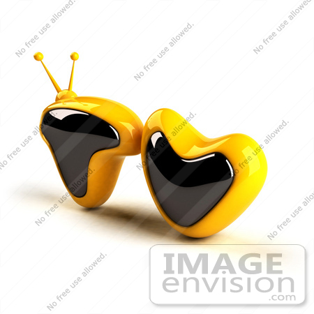 #61113 Royalty-Free (RF) Illustration Of A 3d Yellow Television Screen In The Shape Of TV - Version 3 by Julos