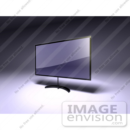 #61132 Royalty-Free (RF) Illustration Of A 3d Slim LED TV On A Raised Mount - Version 2 by Julos