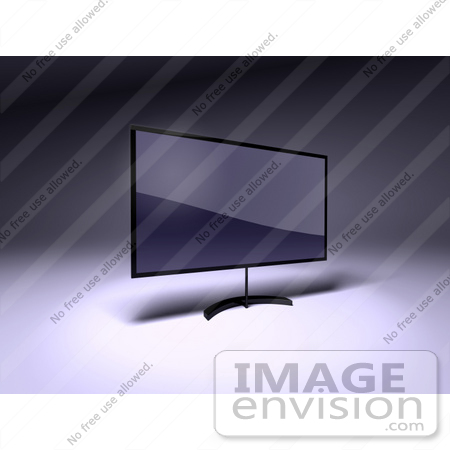 #61133 Royalty-Free (RF) Illustration Of A 3d Slim LED TV On A Raised Mount - Version 5 by Julos