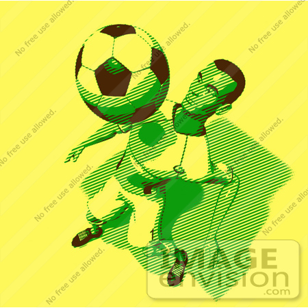 #61160 Royalty-Free (RF) Illustration Of A 3d Soccer Player Bouncing A Ball Off Of His Chest - Version 11 by Julos