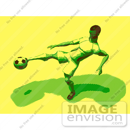 #61162 Royalty-Free (RF) Illustration Of A 3d Soccer Player Kicking A Soccer Ball - Version 24 by Julos