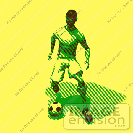 #61163 Royalty-Free (RF) Illustration Of A 3d Soccer Player Kicking A Soccer Ball - Version 25 by Julos