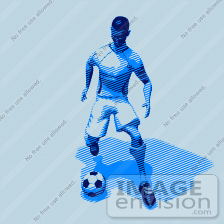 #61166 Royalty-Free (RF) Illustration Of A 3d Soccer Character Kicking A Soccer Ball - Version 26 by Julos