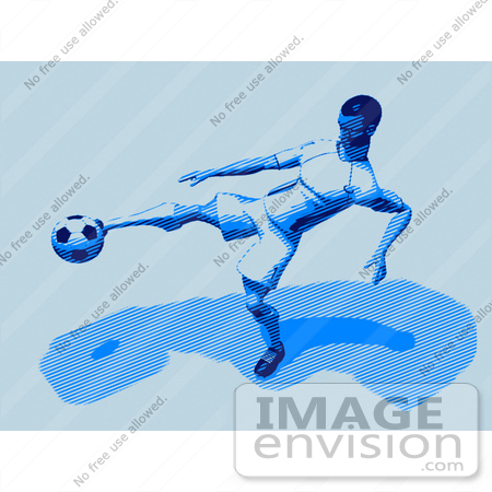#61169 Royalty-Free (RF) Illustration Of A 3d Soccer Character Kicking A Soccer Ball - Version 23 by Julos