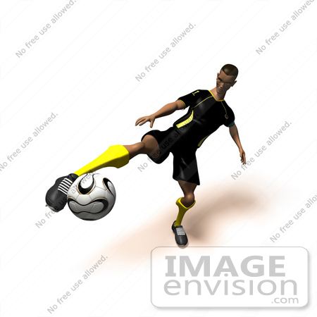 #61171 Royalty-Free (RF) Illustration Of A 3d Soccer Player Kicking A Soccer Ball - Version 15 by Julos