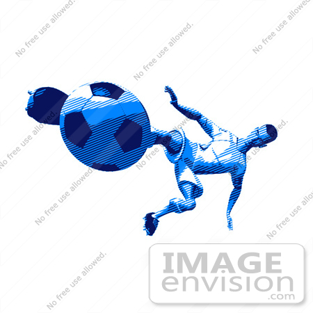 #61175 Royalty-Free (RF) Illustration Of A 3d Soccer Player Kicking A Soccer Ball - Version 36 by Julos