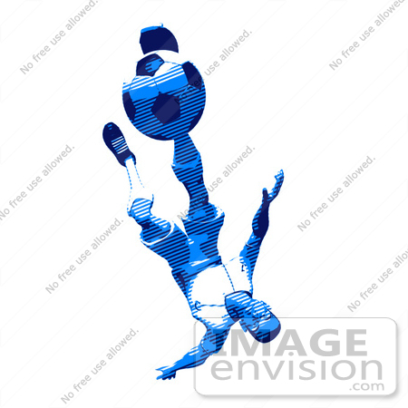 #61176 Royalty-Free (RF) Illustration Of A 3d Soccer Player Kicking A Soccer Ball - Version 38 by Julos