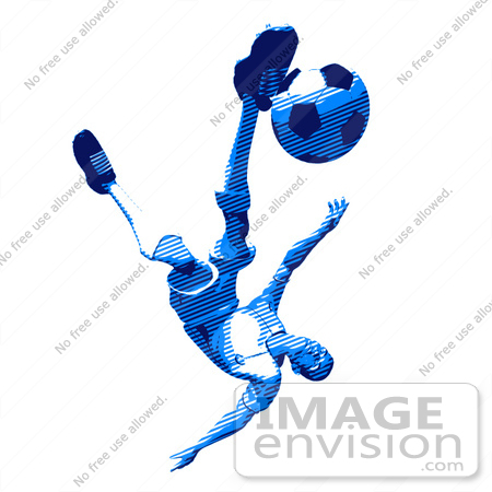 #61177 Royalty-Free (RF) Illustration Of A 3d Soccer Player Kicking A Soccer Ball - Version 40 by Julos