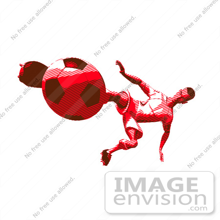 #61179 Royalty-Free (RF) Illustration Of A 3d Soccer Player Kicking A Soccer Ball - Version 37 by Julos