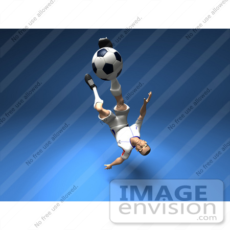 #61185 Royalty-Free (RF) Illustration Of A 3d Soccer Player Kicking A Soccer Ball - Version 11 by Julos