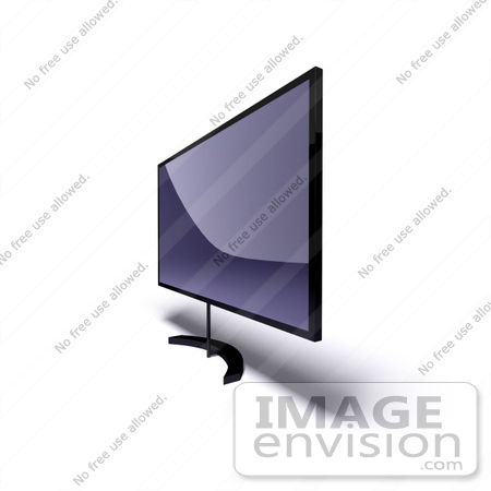 #61207 Royalty-Free (RF) Illustration Of A 3d LCD Flat Panel HDTV On A Raised Mount - Version 8 by Julos