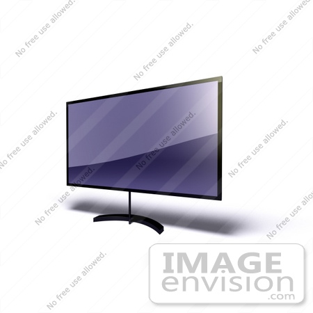 #61209 Royalty-Free (RF) Illustration Of A 3d LCD Flat Panel HDTV On A Raised Mount - Version 7 by Julos