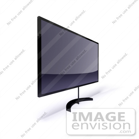 #61211 Royalty-Free (RF) Illustration Of A 3d LCD Flat Panel HDTV On A Raised Mount - Version 9 by Julos