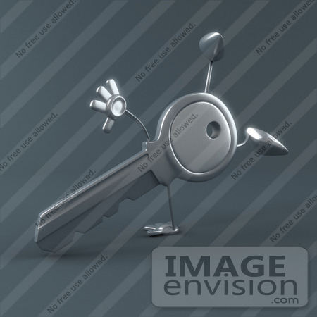 #61213 Royalty-Free (RF) Illustration Of 3d Key Character Doing A Hand Stand by Julos