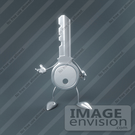 #61215 Royalty-Free (RF) Illustration Of A 3d Key Character Gesturing by Julos