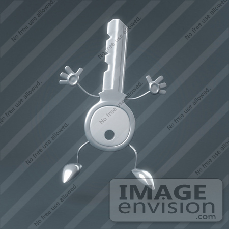 #61218 Royalty-Free (RF) Illustration Of A 3d Key Character Jumping by Julos