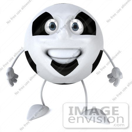 #61240 Royalty-Free (RF) Illustration Of A 3d Soccer Ball Character Smiling And Facing Front by Julos