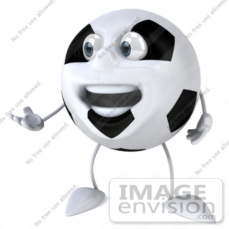 #61243 Royalty-Free (RF) Illustration Of A 3d Soccer Ball Character Talking And Gesturing by Julos