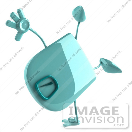 #61253 Royalty-Free (RF) Illustration Of A 3d Green Foot Scale Character Doing A Hand Stand by Julos