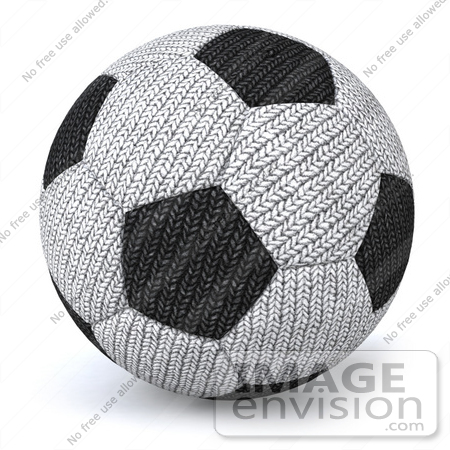 #61293 Royalty-Free (RF) Illustration Of A 3d Soft Fabric Soccer Ball by Julos