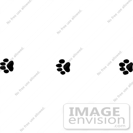 #61654 Clipart Of Wildcat Tracks In Black And White - Royalty Free Vector Illustration by JVPD