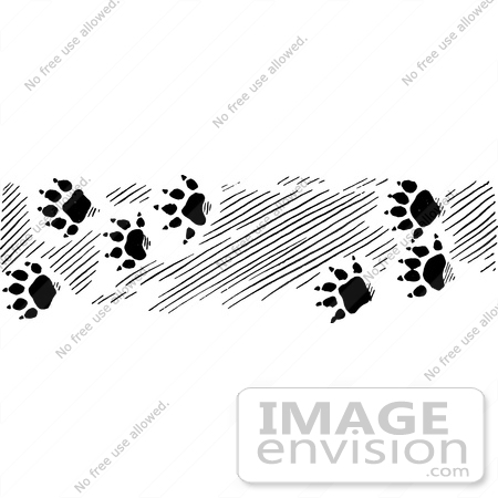 #61656 Clipart Of Otter Tracks In Black And White - Royalty Free Vector Illustration by JVPD